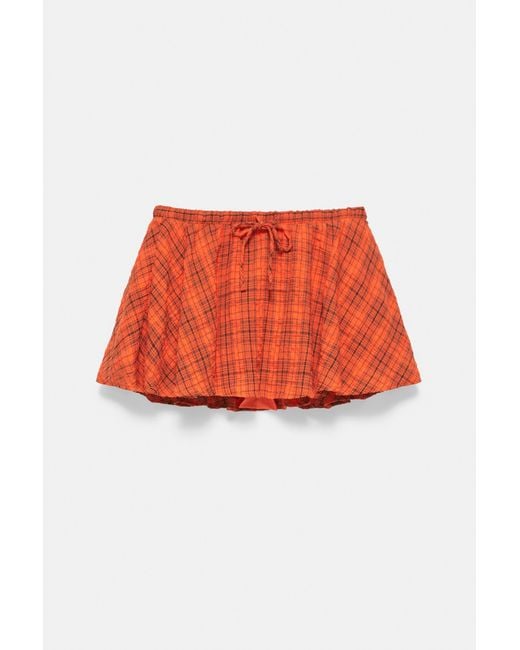 Pull&Bear Red Check Skort