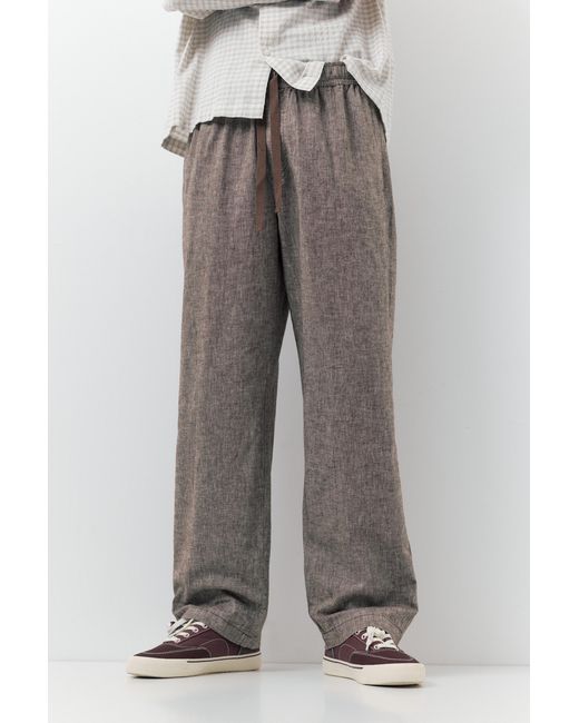 Pantalon Jogger En Lin Pull&Bear pour homme en coloris Gray