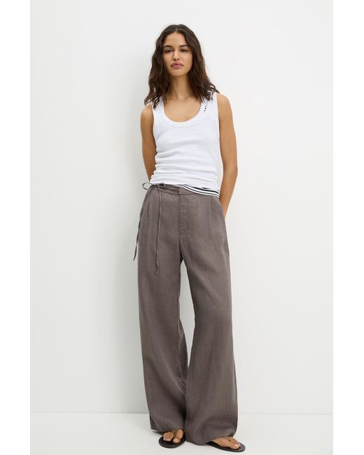 Pull&Bear Multicolor 100% Linen Trousers