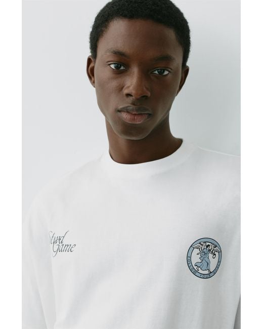 Pull&Bear White Stwd Game T-Shirt for men