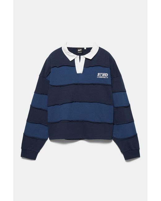 Polo Rayé Stwd Pull&Bear pour homme en coloris Blue