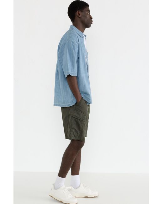 Pull&Bear Blue Cargo Bermuda Shorts for men