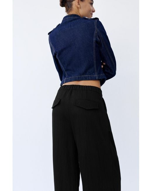 Pull&Bear Black Anzughose Mit Falten