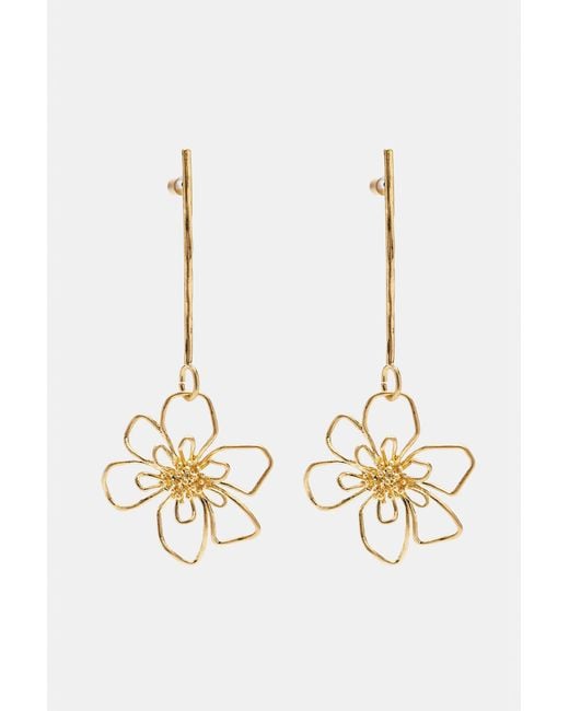 Pull&Bear White Floral Dangle Earrings