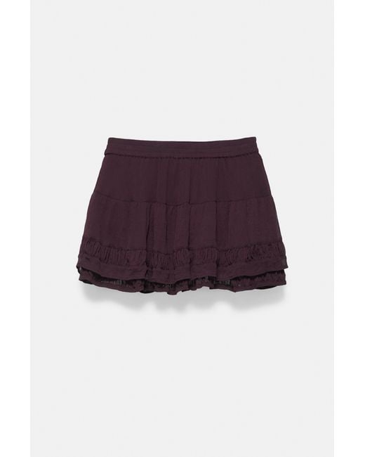 Pull&Bear White Ruffled Mini Skirt