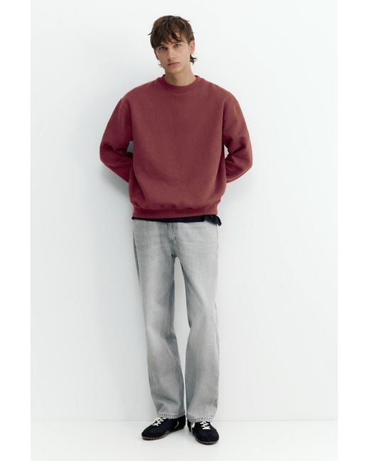 Pull&Bear Red Relaxed Fit Sweatshirt for men