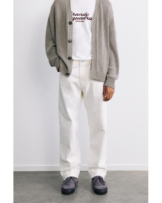 Pantalon Droit Pull&Bear pour homme en coloris White