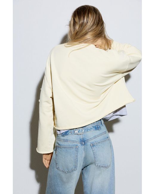 Pull&Bear Cropped Sweater Met Sterrenprint in het Black