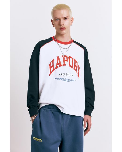Pull&Bear Blue Varsity Round Neck Sweatshirt for men