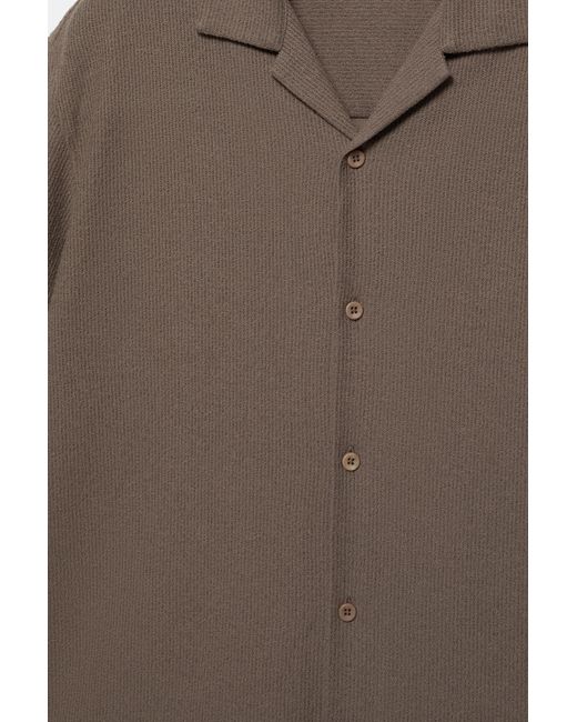 Camicia A Maniche Corte di Pull&Bear in Brown da Uomo