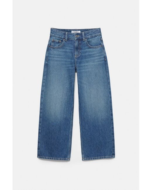 Pull&Bear Blue Low-Rise Culottes Jeans