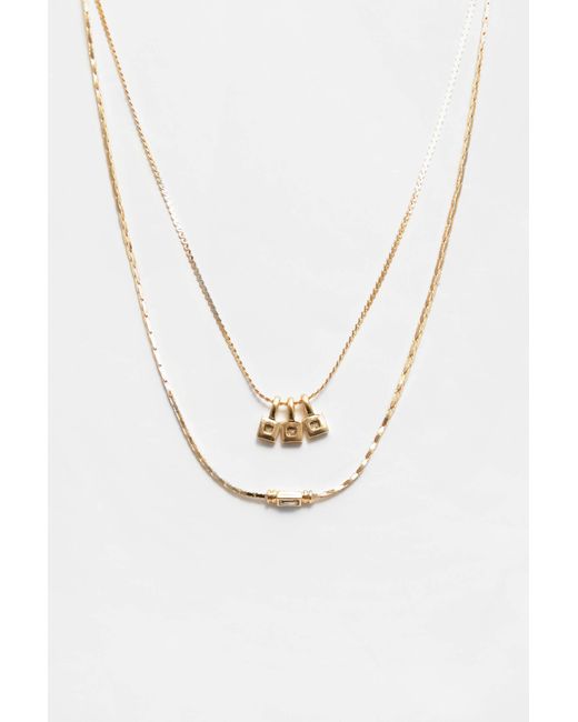 Pull&Bear White 2-Pack Of Shiny Necklaces
