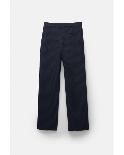 Pull&Bear Blue Smart High-Waist Straight-Leg Trousers