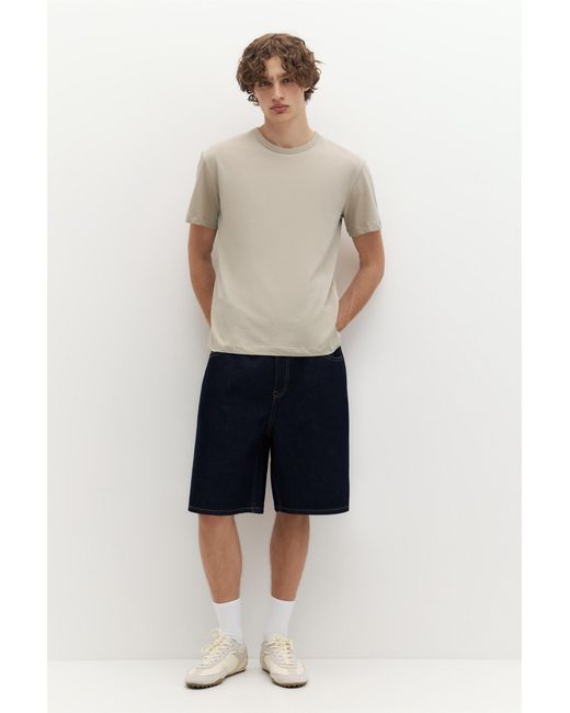 Pull&Bear Natural Slim Fit Basic T-Shirt for men