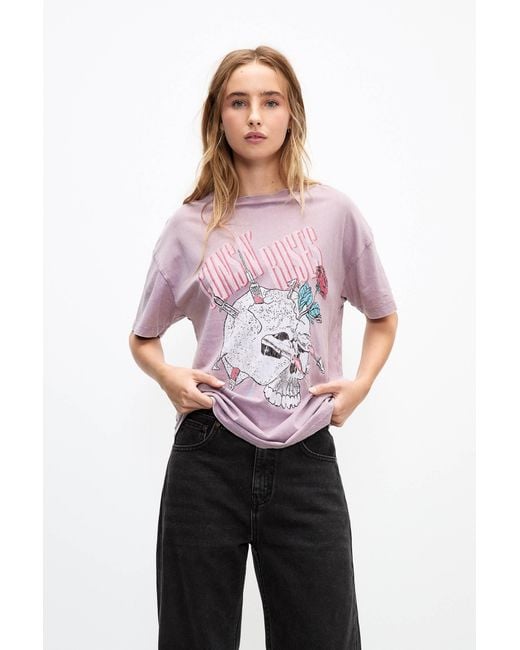Pull&Bear Purple Guns N’ Roses T-Shirt