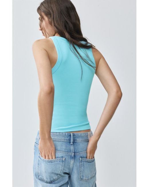 Pull&Bear Blue Basic Tank Top
