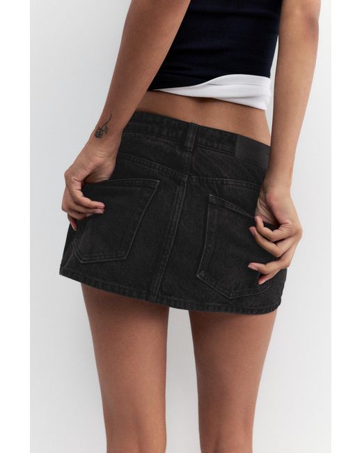 Pull&Bear Red Cross-Waist Denim Skort