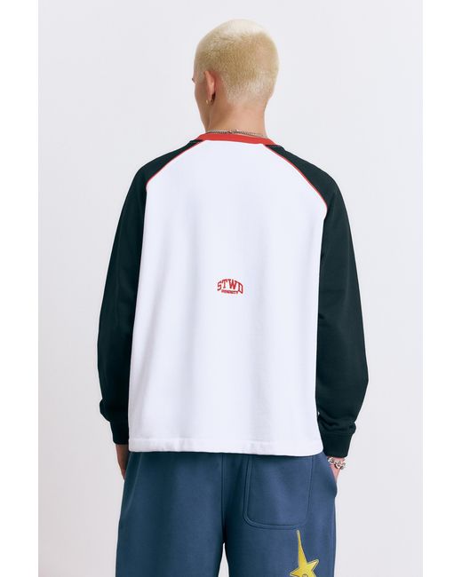 Pull&Bear Blue Varsity Round Neck Sweatshirt for men