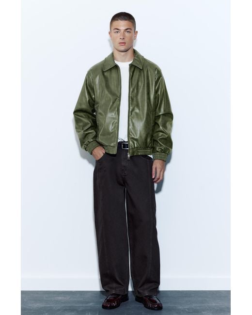Pull&Bear Jack Met Leereffect in het Green voor heren