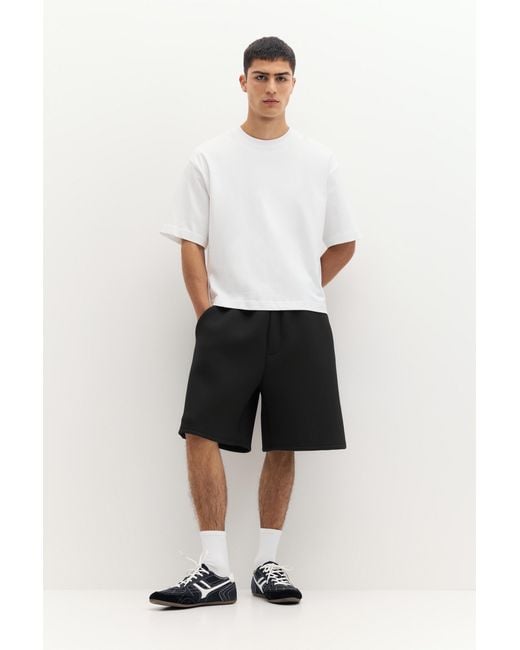 Pull&Bear Blue Neoprene-Effect Jogger Bermuda Shorts for men