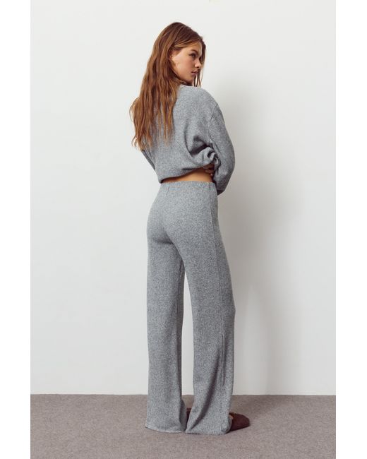 Pull&Bear Gray Soft Touch Straight Fit Pants