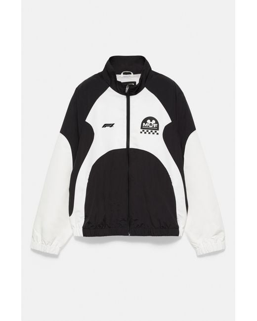 Pull&Bear Black Disney X F1 Lightweight Tracksuit Jacket for men