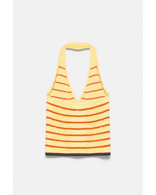 Top Halter A Righe di Pull&Bear in Natural