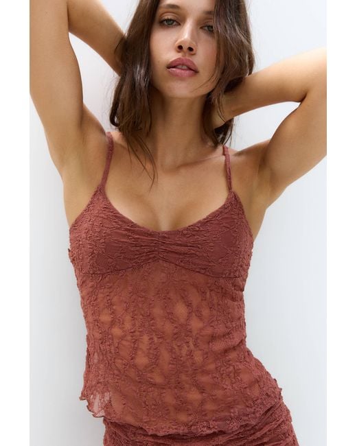 Pull&Bear Red Trägertop Mit Spitze