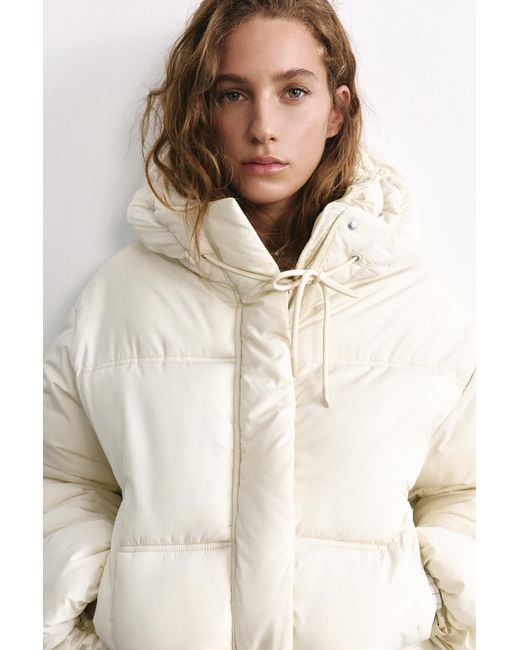 Pull&Bear White Kurze Pufferjacke