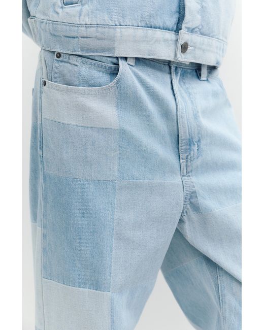 Pull&Bear Baggy Jeans Met Patchworkruit in het Blue voor heren