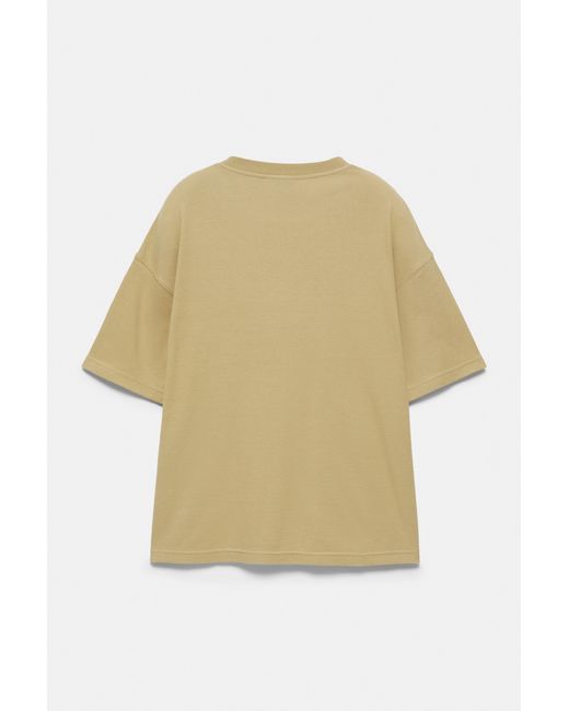 Pull&Bear Green Waffle-Knit Slogan T-Shirt for men
