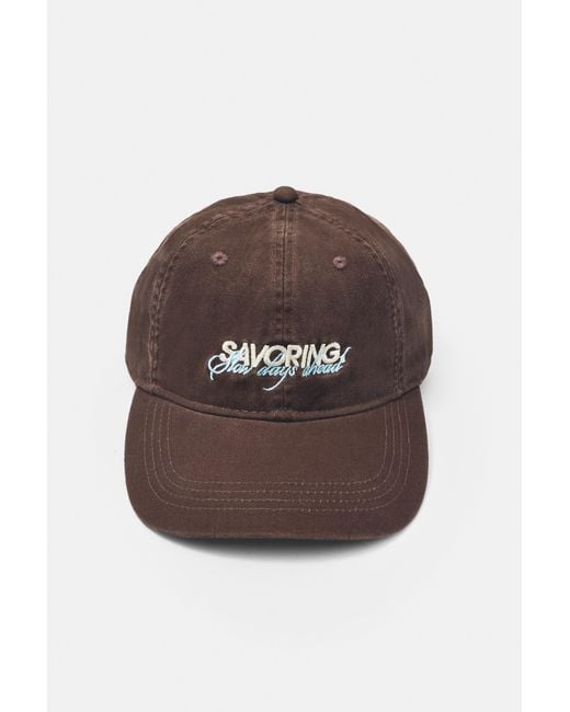 Pull&Bear Basecap Mit Stickerei Savoring in Brown für Herren