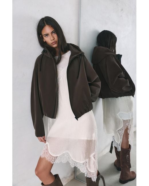 Pull&Bear Korte Regenjas Met Capuchon in het Multicolor