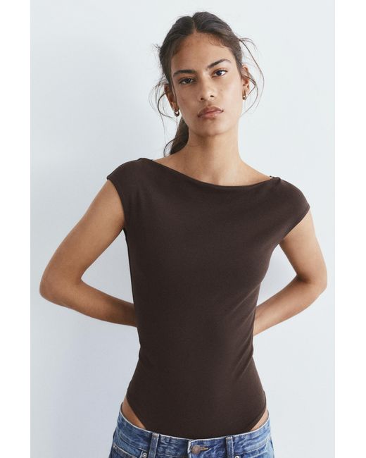 Pull&Bear Blue Short Sleeve Bodysuit
