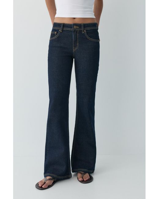Pull&Bear Blue Low-Rise Boot-Cut Jeans