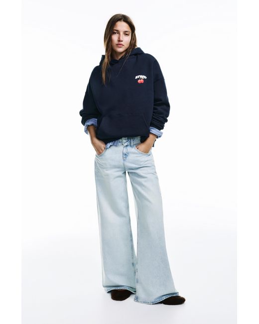 Pull&Bear Blue Stwd Cherry Hoodie