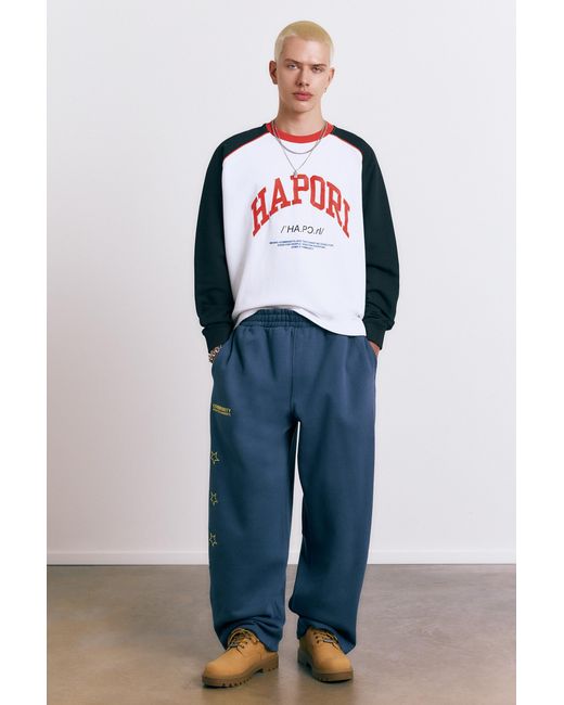 Pull&Bear Blue Varsity Round Neck Sweatshirt for men