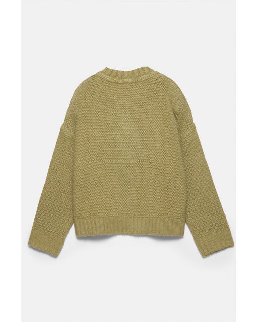 Pull&Bear Green Chunky Knit Sweater
