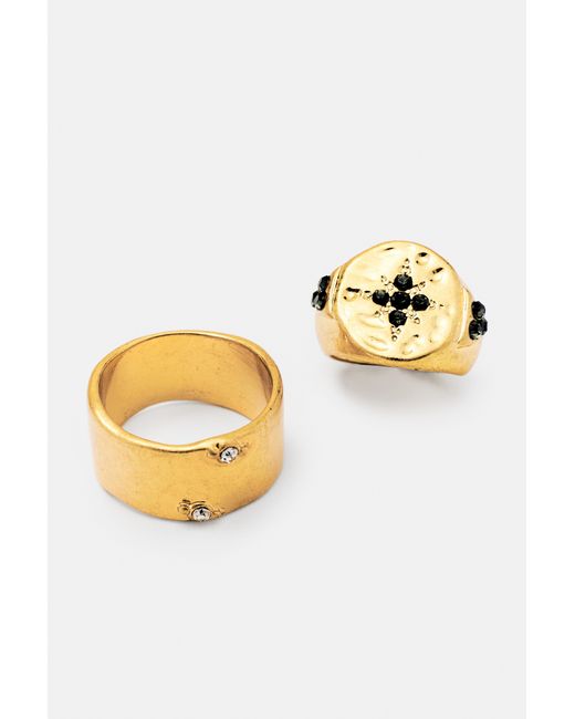 Set 4 Anelli Boho di Pull&Bear in Metallic