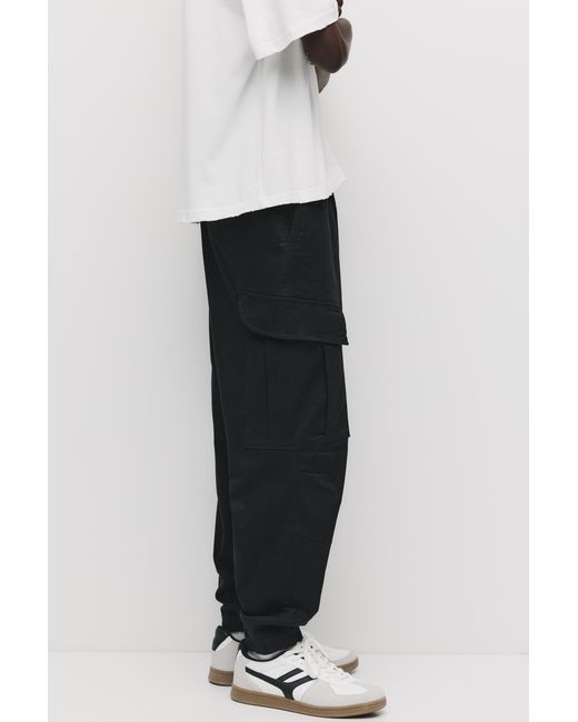 Pull&Bear White Cargo joggers for men