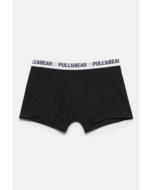Pull&Bear Black Pack Of 3 Boxers for men