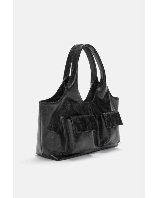 Pull&Bear Black Shopper-Tasche Mit Mehreren Taschen