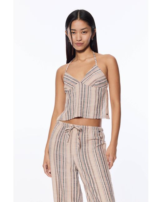 Pull&Bear Multicolor Striped Top With Open Back