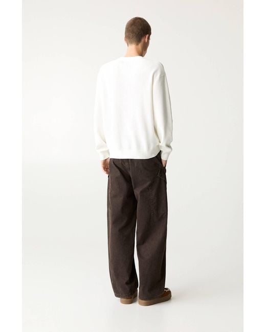 Pull&Bear Strickpullover Mit Waffelstruktur in White für Herren