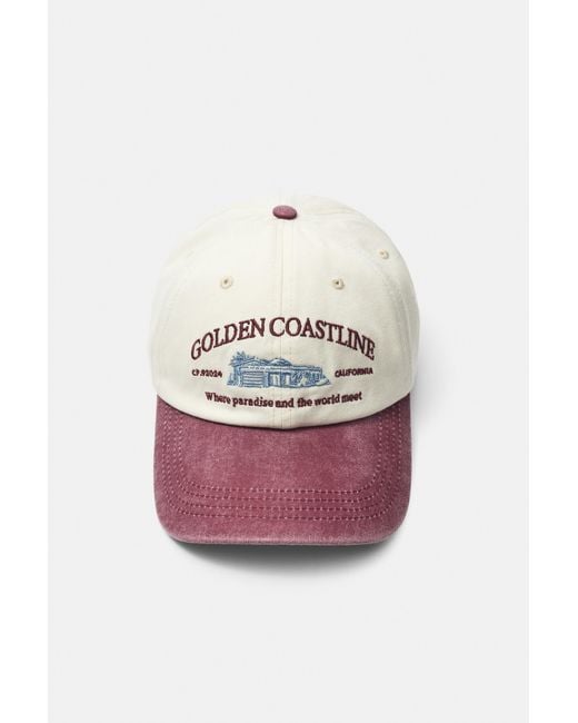 Pull&Bear Black Golden Coastline Cap for men