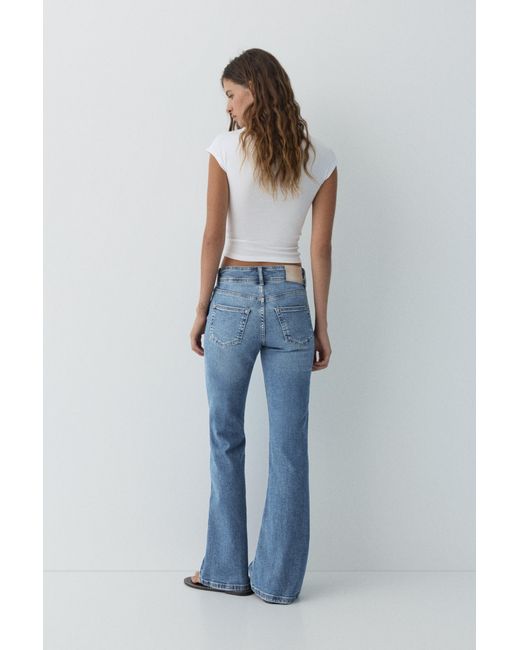 Pull&Bear Blue Low-Waist Bootcut Jeans