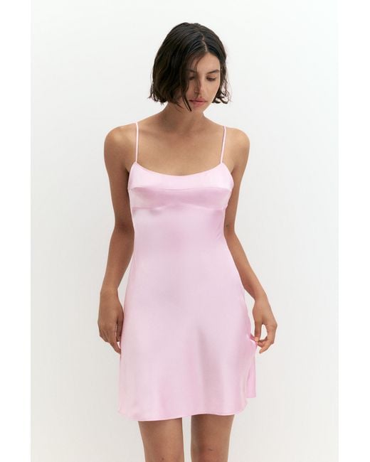 Pull&Bear Brown Short Satin Strappy Dress