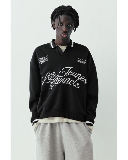 Pull&Bear Black Stwd Les Teunes Sweatshirt for men
