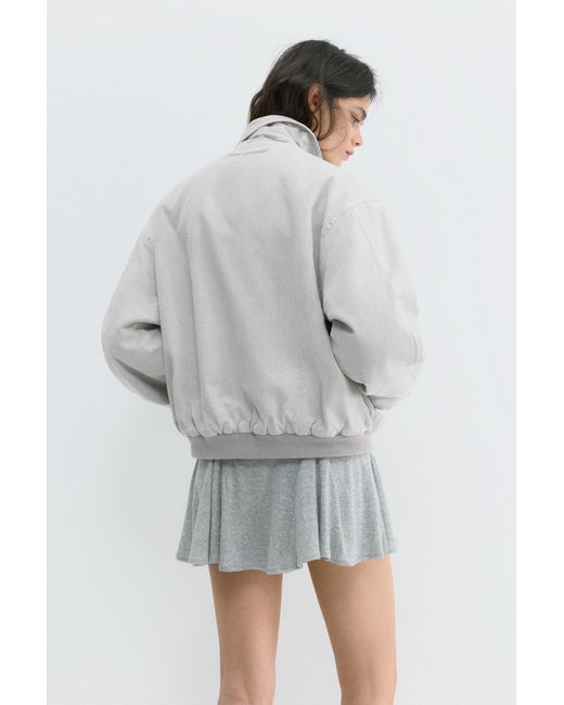 Pull&Bear Gray Embroidered Patch Jacket