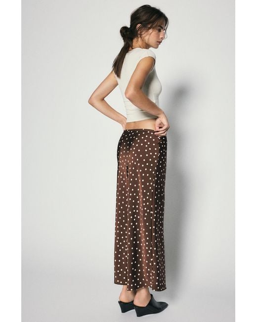 Pull&Bear Multicolor Satin Drawstring Midi Skirt